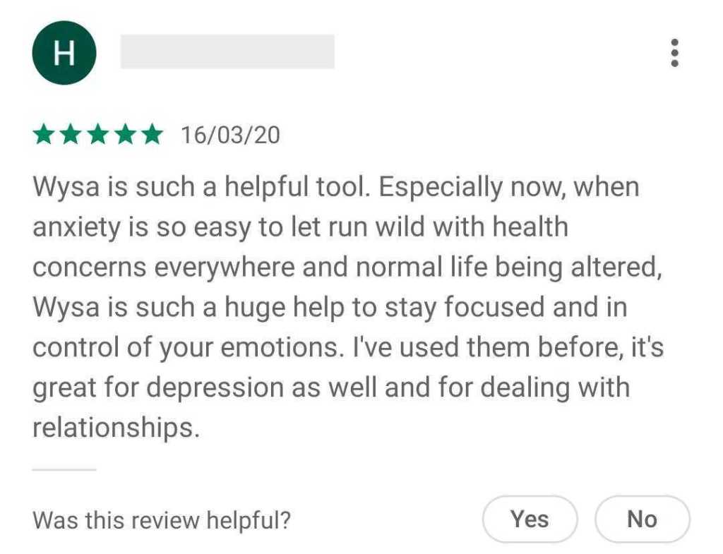 Wysa User Testimonial - COVID