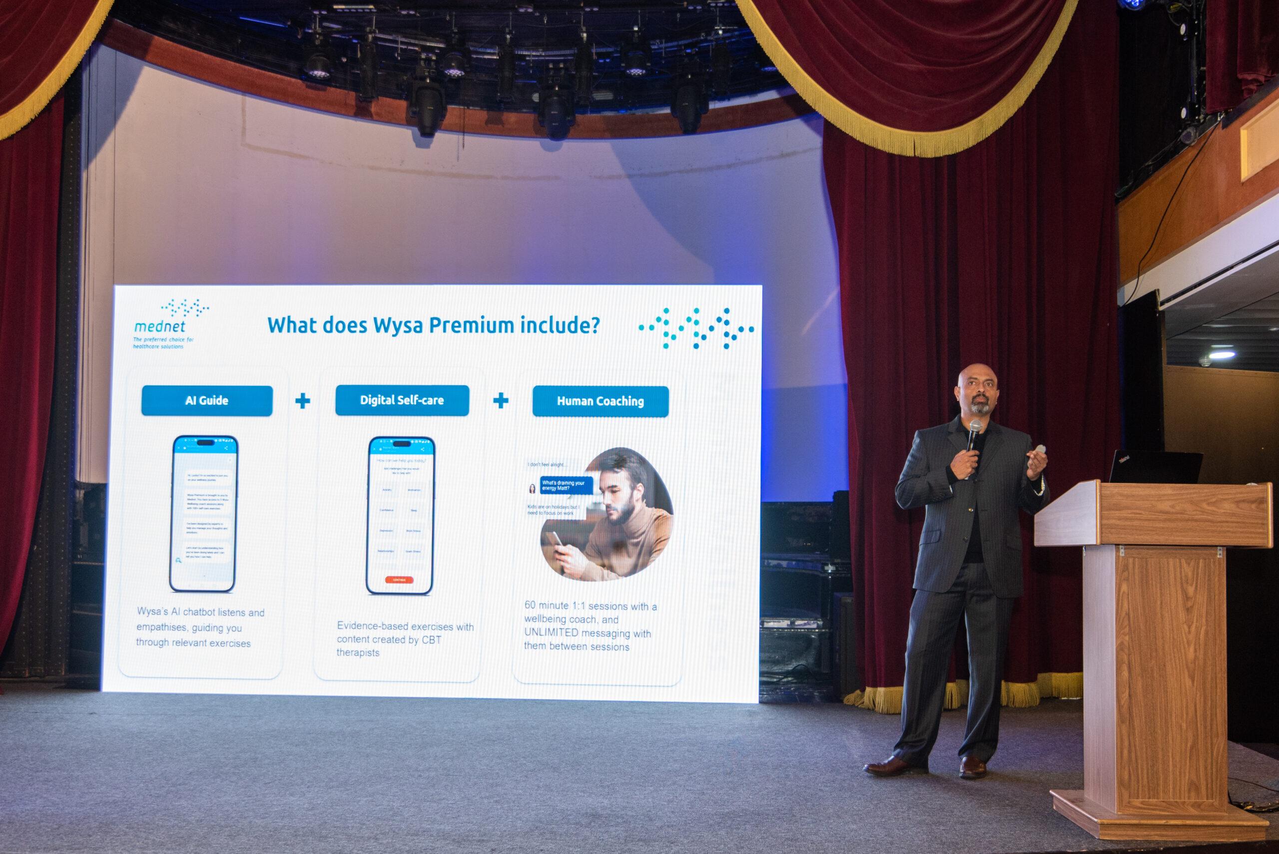 Wysa founder Ramakant Vempati presents Wysa Premium to the Dubai insurance industry