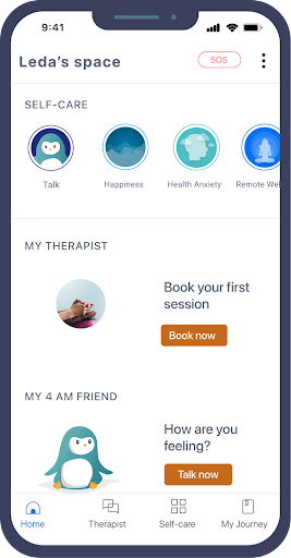 screenshot of the wysa app